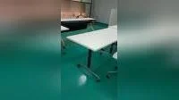 Base moderna de la mesa de centro del tubo de aluminio negro con la tapa blanca del MDF